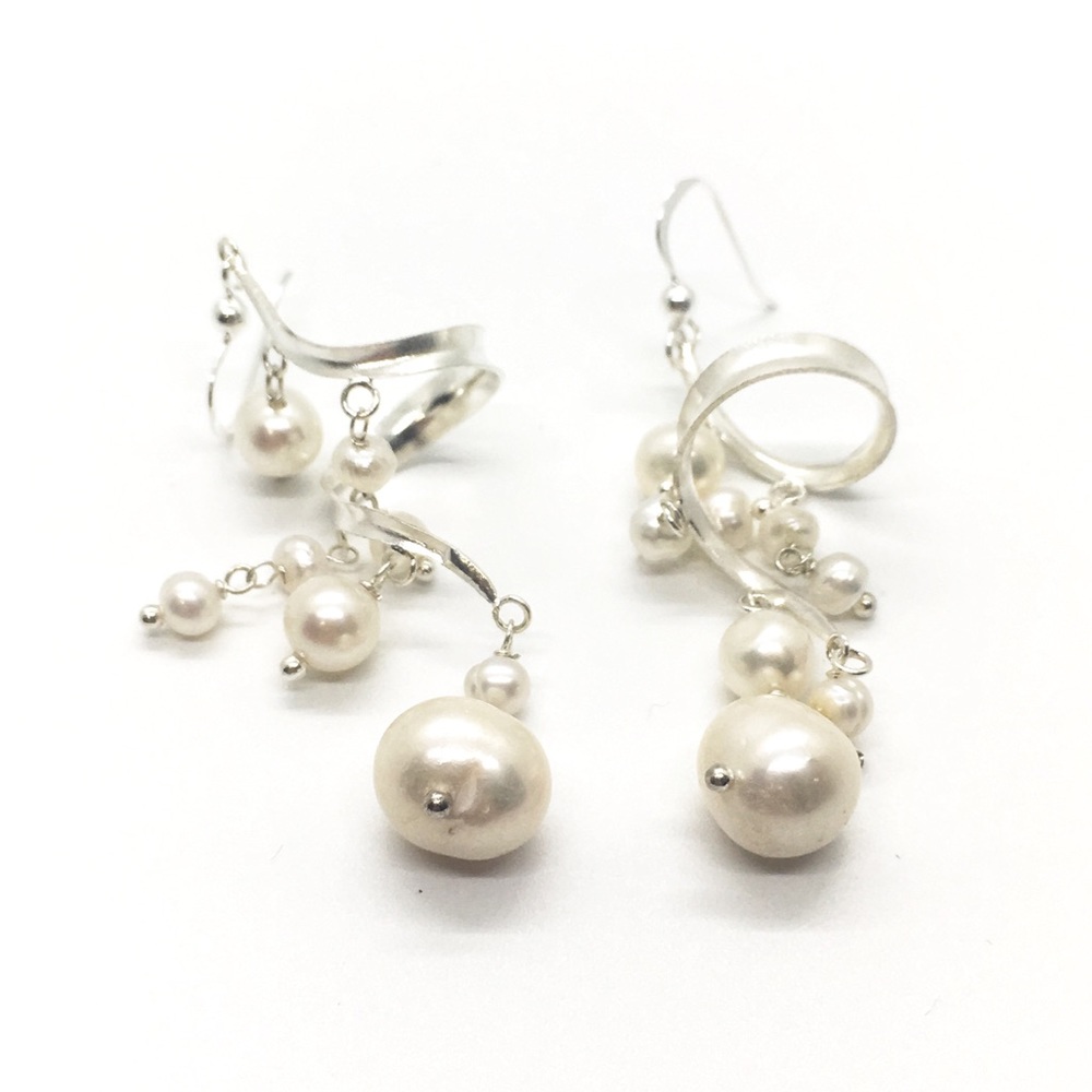 [#A023] 925 Silver Freshwater Pearl Earrings